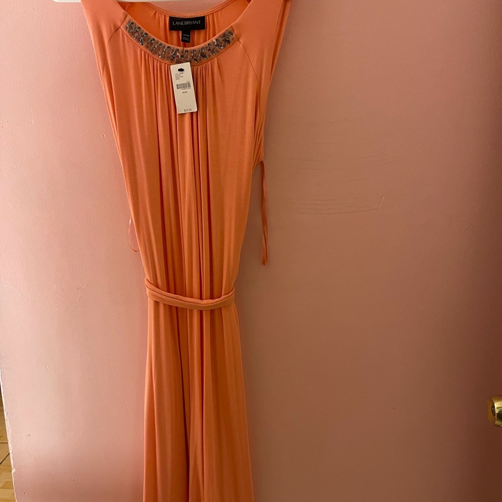 Peach colored midi dress new